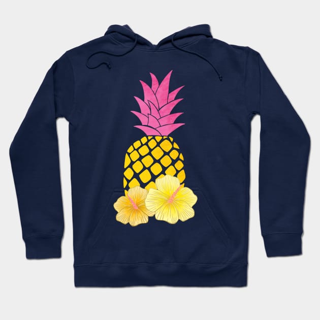 Pineapple and Hibiscus Vibes Hoodie by CalliLetters